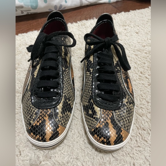 Marc by Marc Jacobs Two Tone Python Embossed Leather Sneakers - Picture 3 of 11